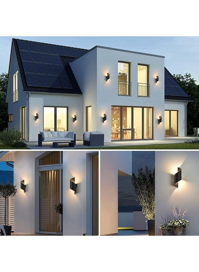 المفتاحة مصباح جداري LED من ALMIFTAH بقوة 10 واط، عبوة من قطعتين | مصباح جداري عصري قابل للرفع والخفض | مصباح جداري معدني داخلي وخارجي | أبيض دافئ 3000 كلفن | مصباح جداري خارجي مقاوم للماء بمعيار IP65 - Image 3